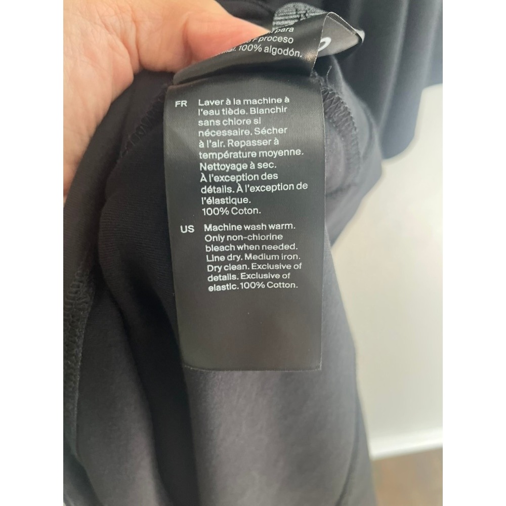 COS Black Pleated Waist Cotton Jersey Midi T-Shirt Dress Size L Short Sleeve - Picture 9 of 12